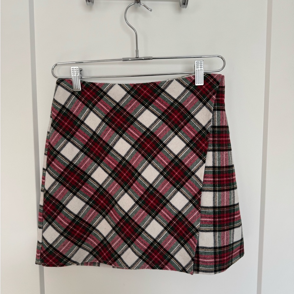 Hollister Red and Black A-line Mini Skirt